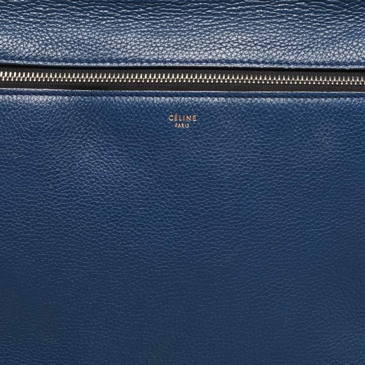 Pre Owned Celine Blue Leather Medium Edge Top Handle Bag