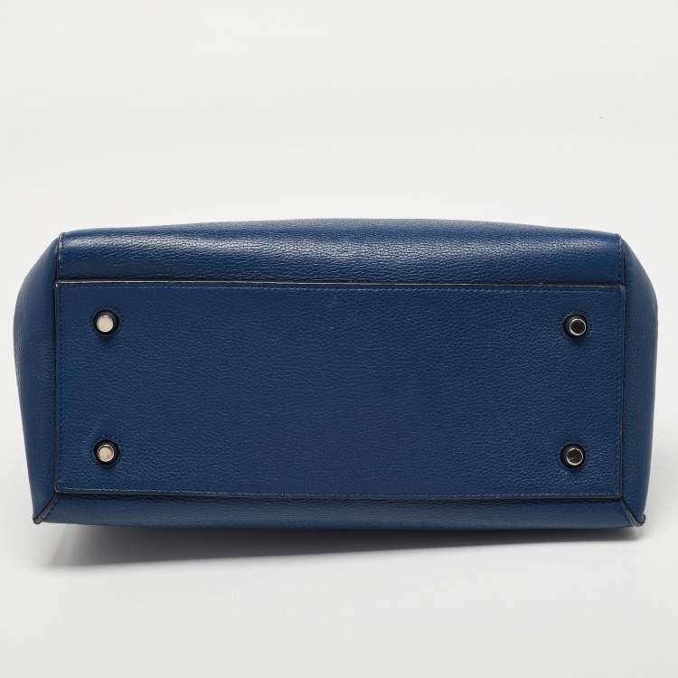 Pre Owned Celine Blue Leather Medium Edge Top Handle Bag
