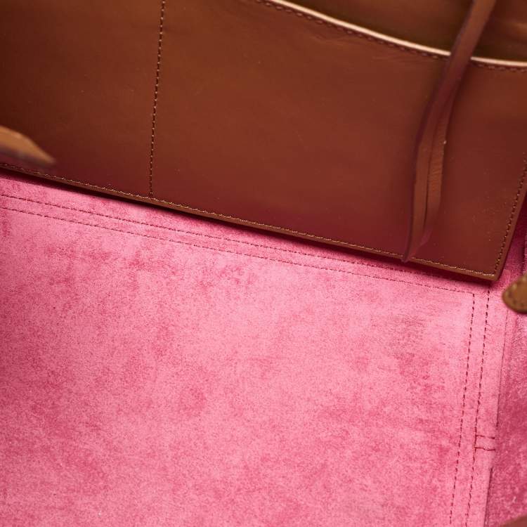 Pre Owned Celine Brown Leather Mini Tie Tote