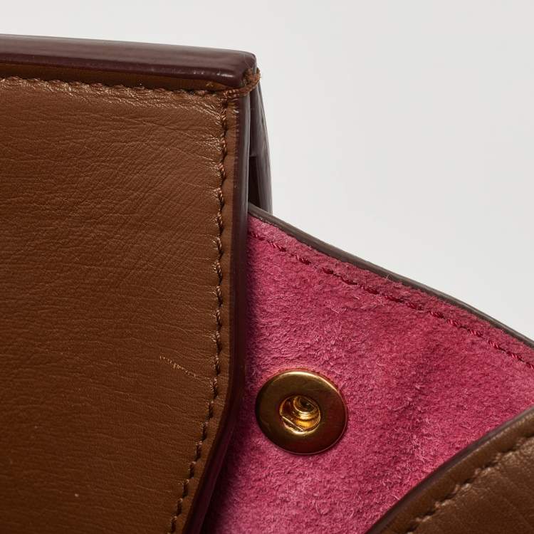 Pre Owned Celine Brown Leather Mini Tie Tote