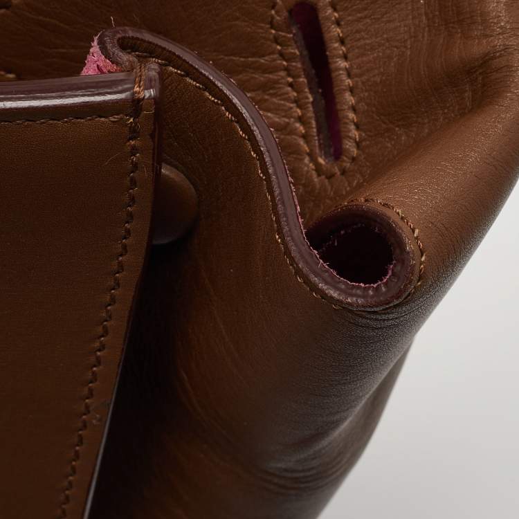 Pre Owned Celine Brown Leather Mini Tie Tote