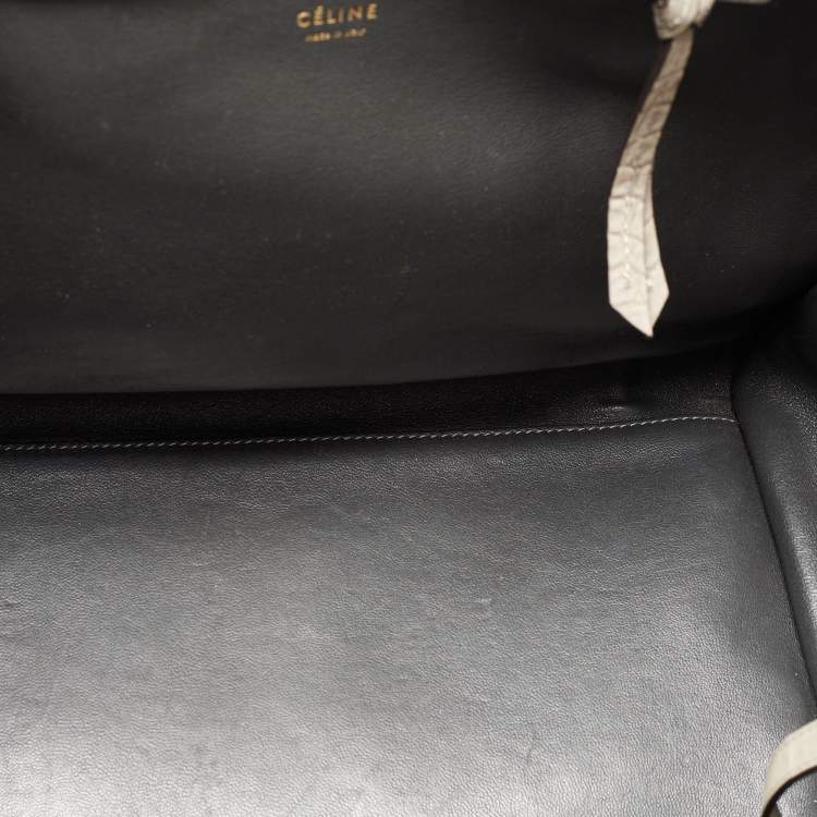 Pre Owned Céline Grey Croc Embossed Leather Large Phantom Luggage Tote