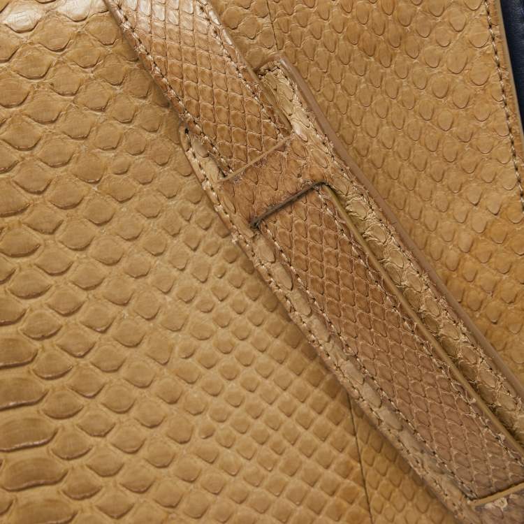 Pre Owned Celine Tri Color Python and Leather Medium Trapeze Top Handle Bag