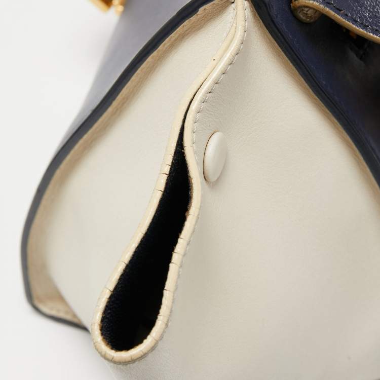 Pre Owned Celine Tri Color Python and Leather Medium Trapeze Top Handle Bag