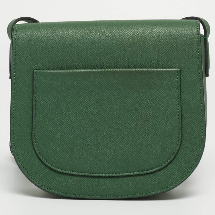 Pre Owned Celine Green Leather Small Trotteur Crossbody Bag
