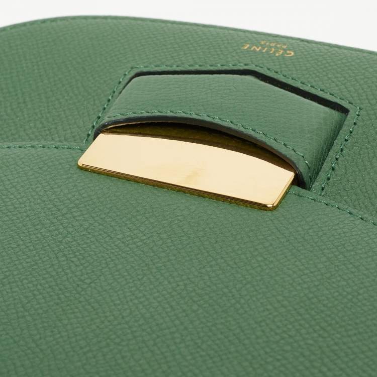 Pre Owned Celine Green Leather Small Trotteur Crossbody Bag