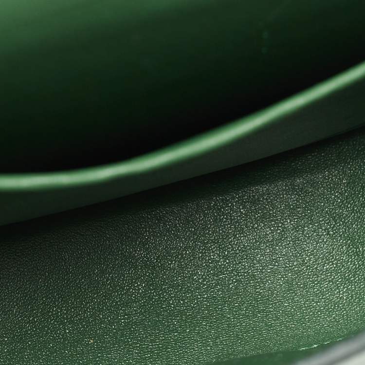 Pre Owned Celine Green Leather Small Trotteur Crossbody Bag