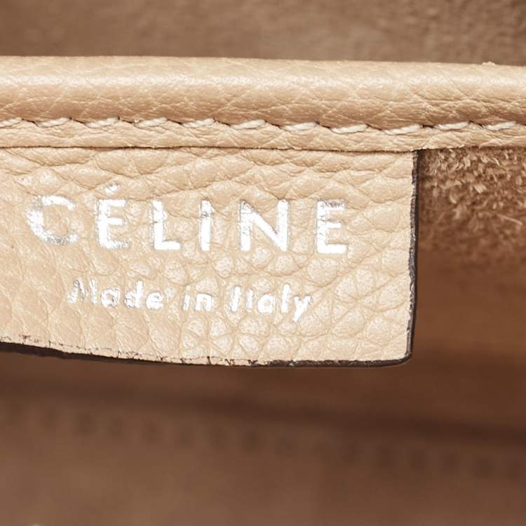 Pre Owned Céline Taupe Leather Nano Luggage Tote
