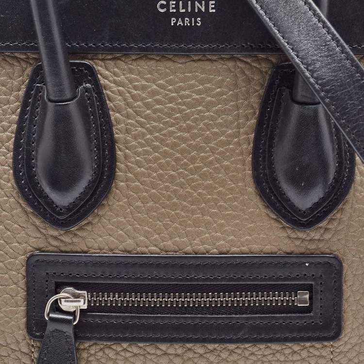 Pre Owned Celine Tri Color Leather and Nubuck Nano Luggage Tote