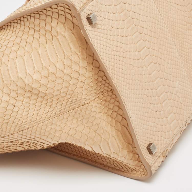 Pre Owned Celine Beige Python Medium Phantom Luggage Tote
