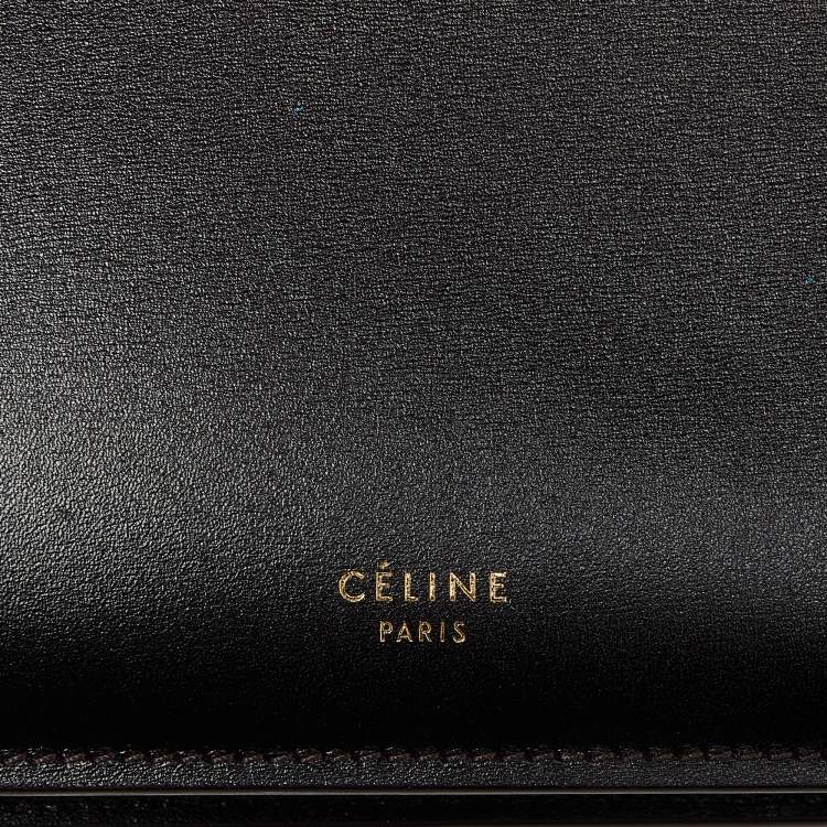 Pre Owned Celine Burgundy Leather Frame Top Handle Bag