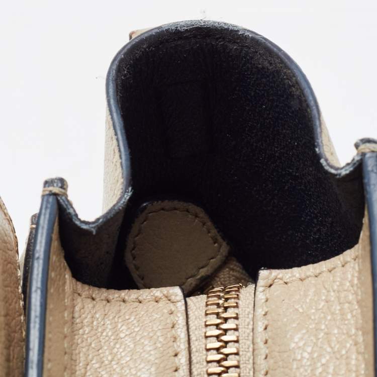 Pre Owned Celine Beige Leather Nano Luggage Tote