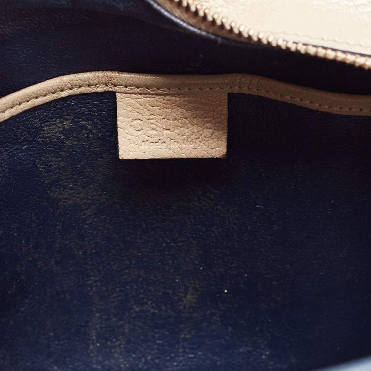 Pre Owned Celine Beige Leather Nano Luggage Tote