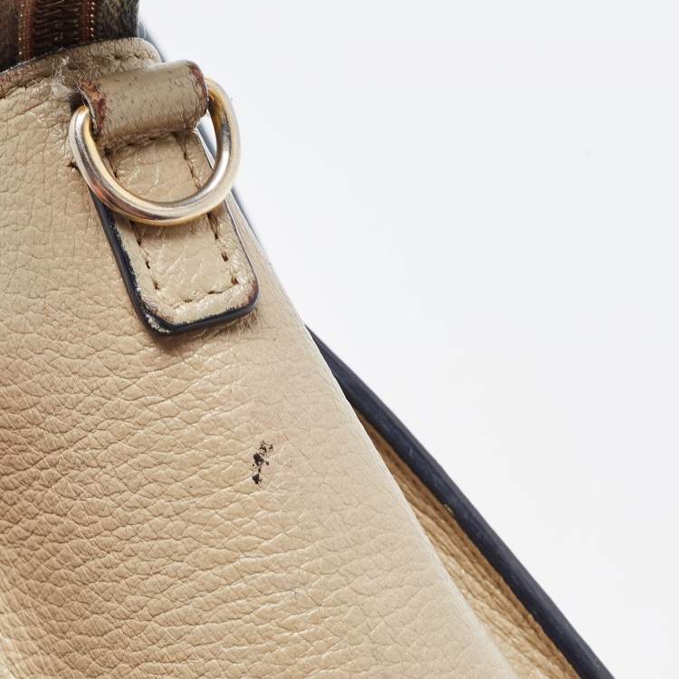 Pre Owned Celine Beige Leather Nano Luggage Tote