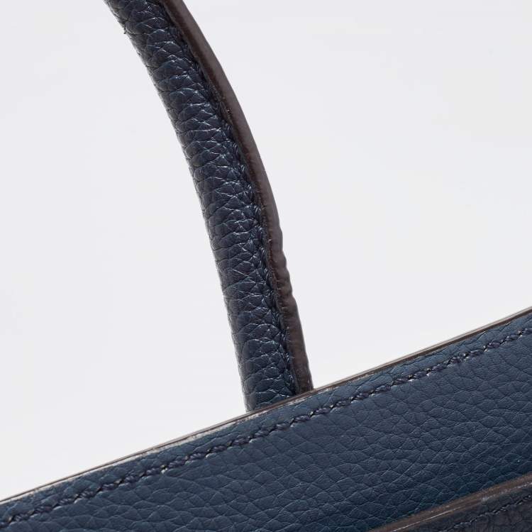 Pre Owned Celine Blue Leather Micro Luggage Tote
