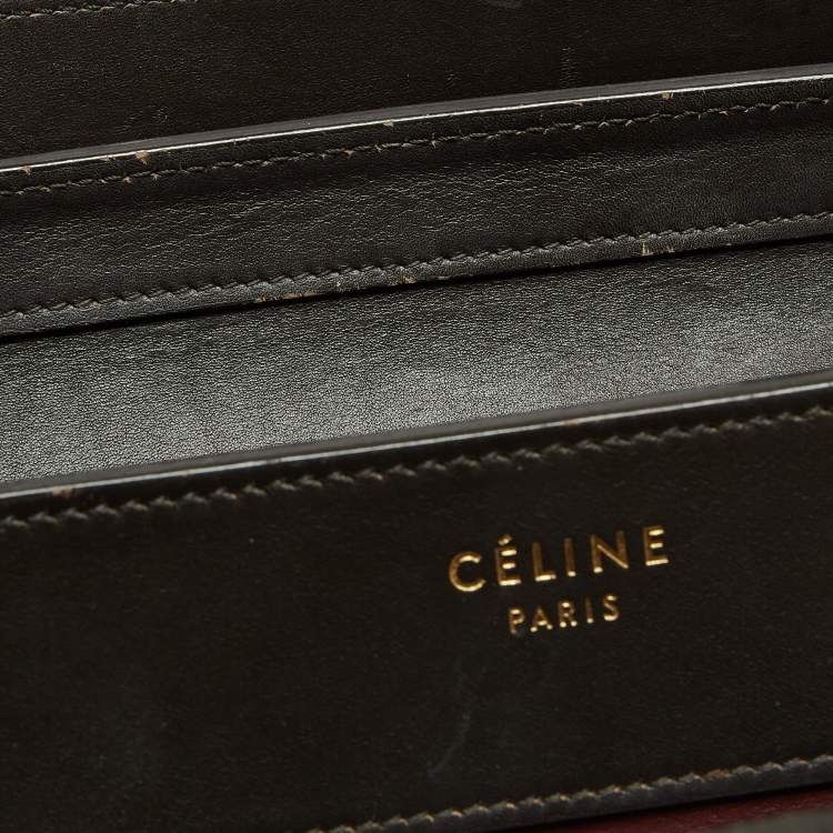 Pre Owned Celine Tri Color Leather Micro Luggage Tote