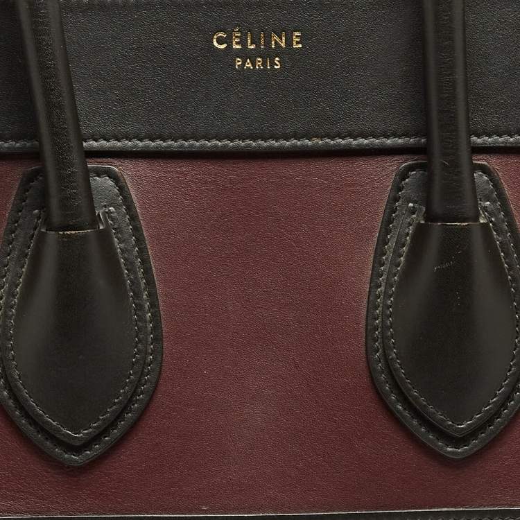 Pre Owned Celine Tri Color Leather Micro Luggage Tote