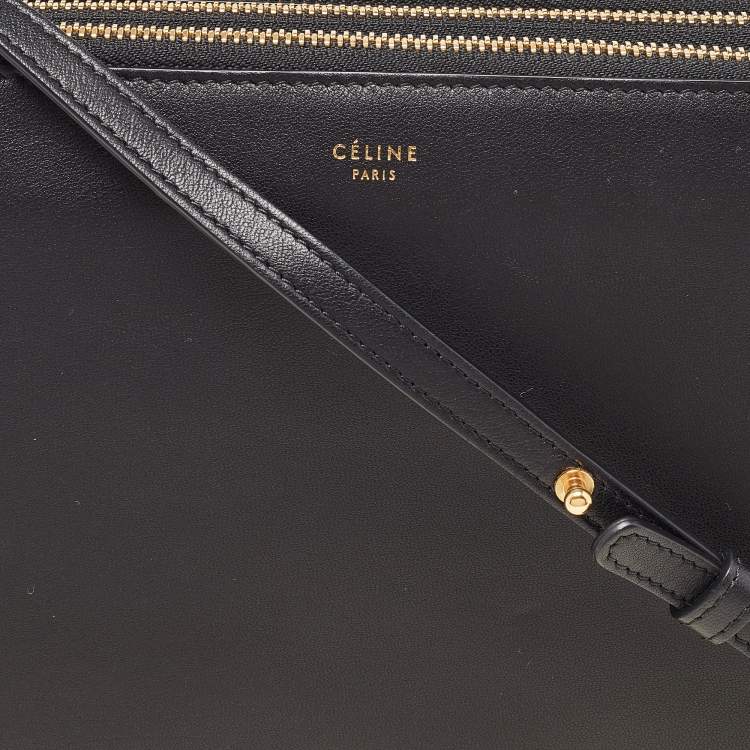مملوكة مسبقًا Celine Black Leather Trio Crossbody Bag