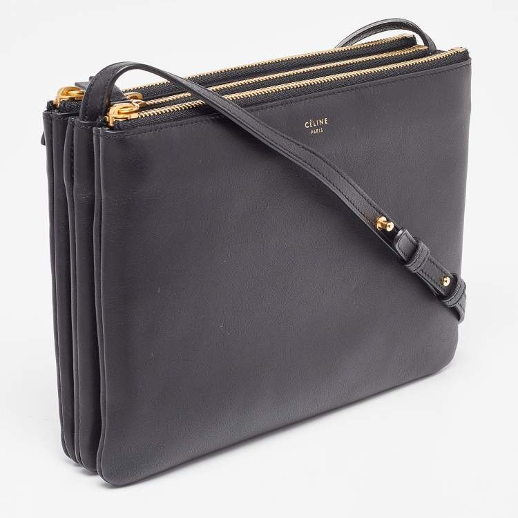 مملوكة مسبقًا Celine Black Leather Trio Crossbody Bag
