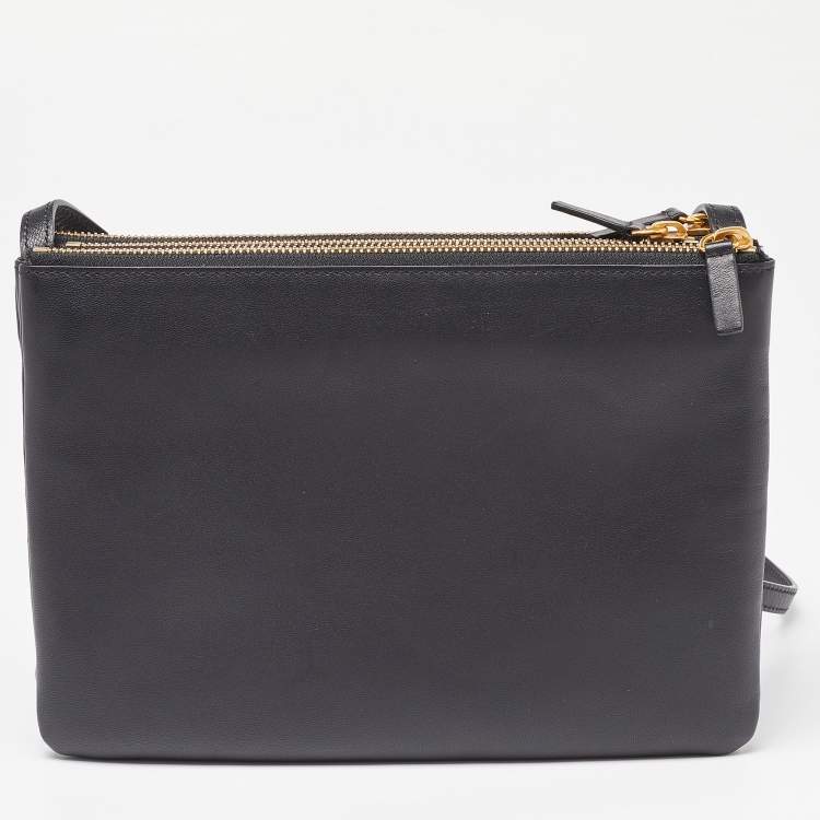 مملوكة مسبقًا Celine Black Leather Trio Crossbody Bag
