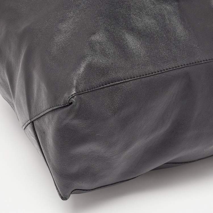 Pre Owned Celine Black Leather Vertical Cabas Tote