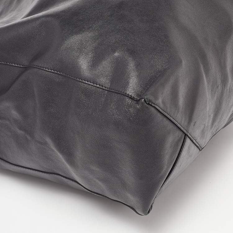 Pre Owned Celine Black Leather Vertical Cabas Tote