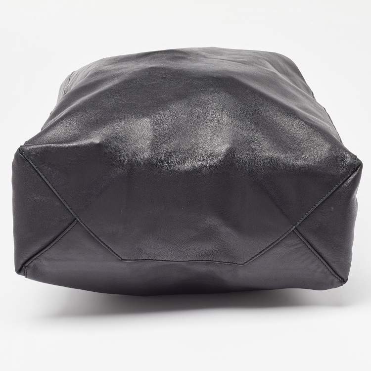 Pre Owned Celine Black Leather Vertical Cabas Tote