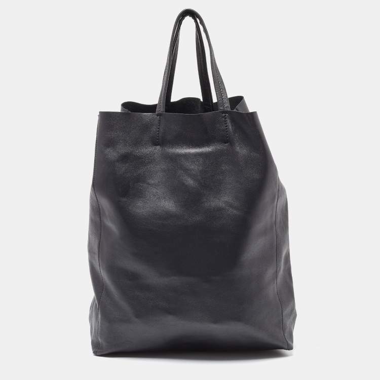 Pre Owned Celine Black Leather Vertical Cabas Tote