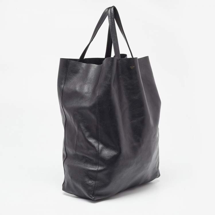 Pre Owned Celine Black Leather Vertical Cabas Tote