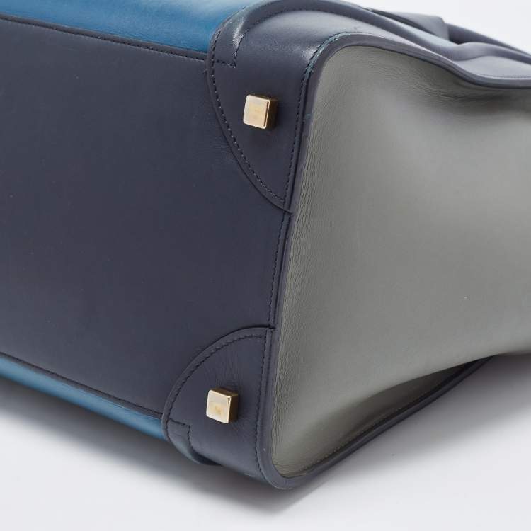 Pre Owned Celine Multicolor Leather Mini Luggage Tote