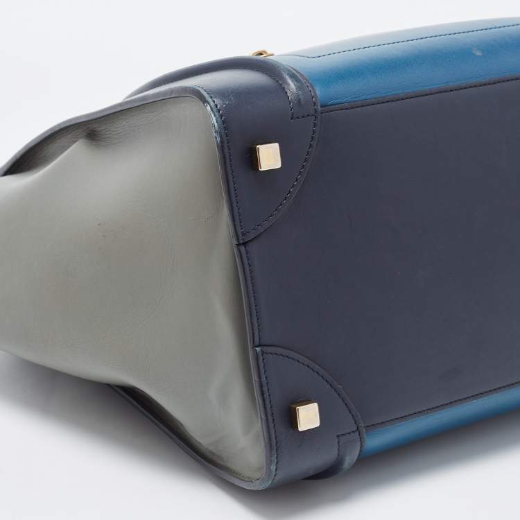 Pre Owned Celine Multicolor Leather Mini Luggage Tote