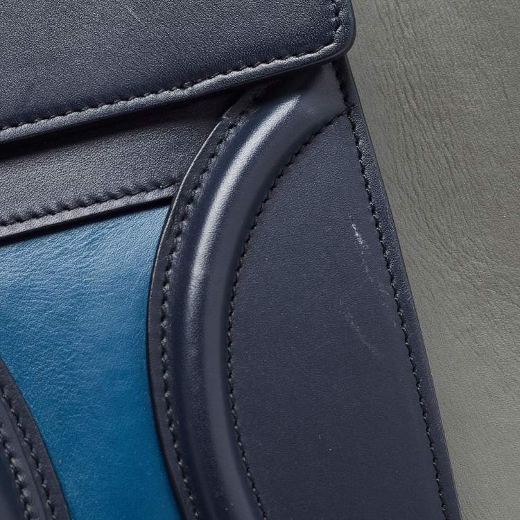 Pre Owned Celine Multicolor Leather Mini Luggage Tote