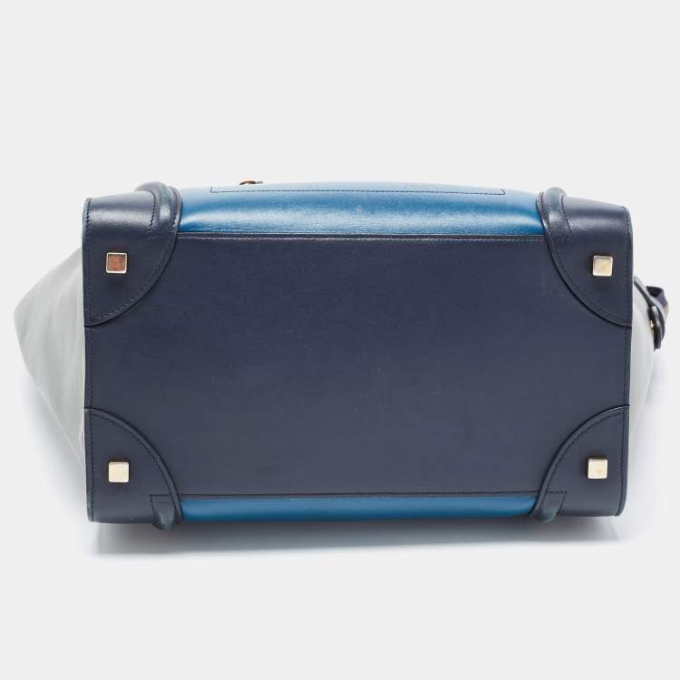 Pre Owned Celine Multicolor Leather Mini Luggage Tote