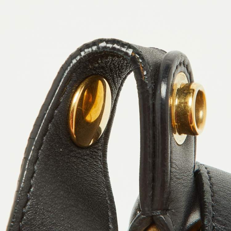 Pre Owned Celine Mustard/Black Leather Flap Blade Flap Bag