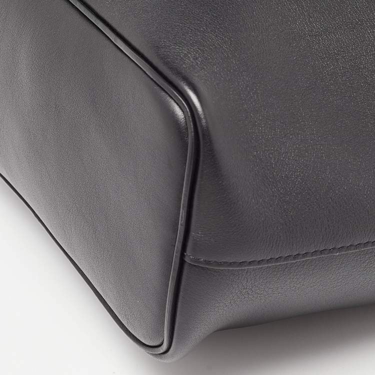 Pre Owned Celine Black/Beige Leather Soft Cube Satchel