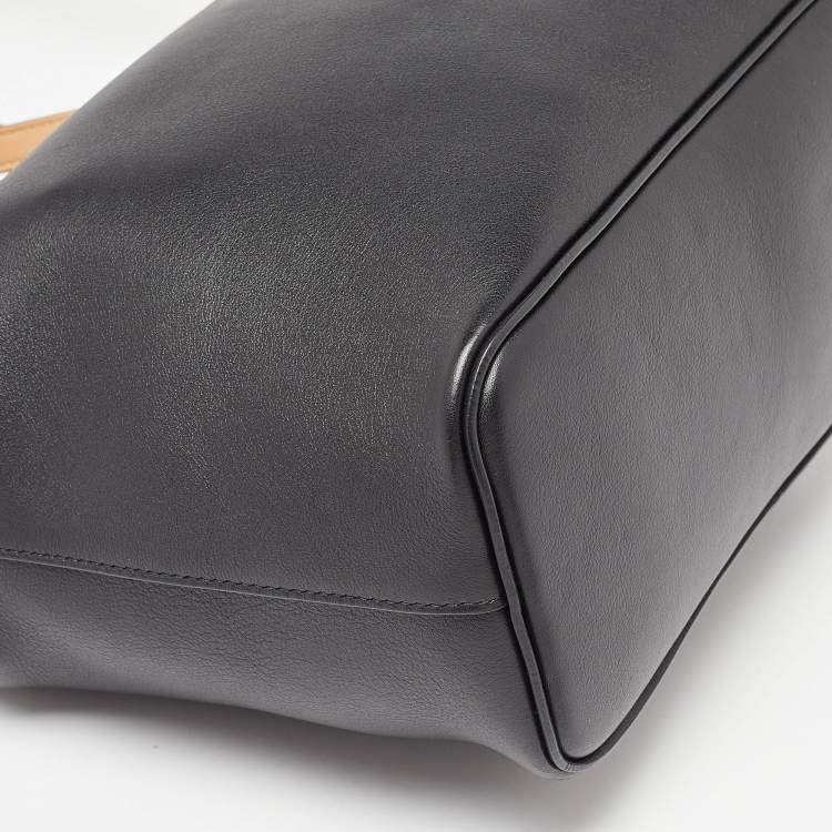 Pre Owned Celine Black/Beige Leather Soft Cube Satchel