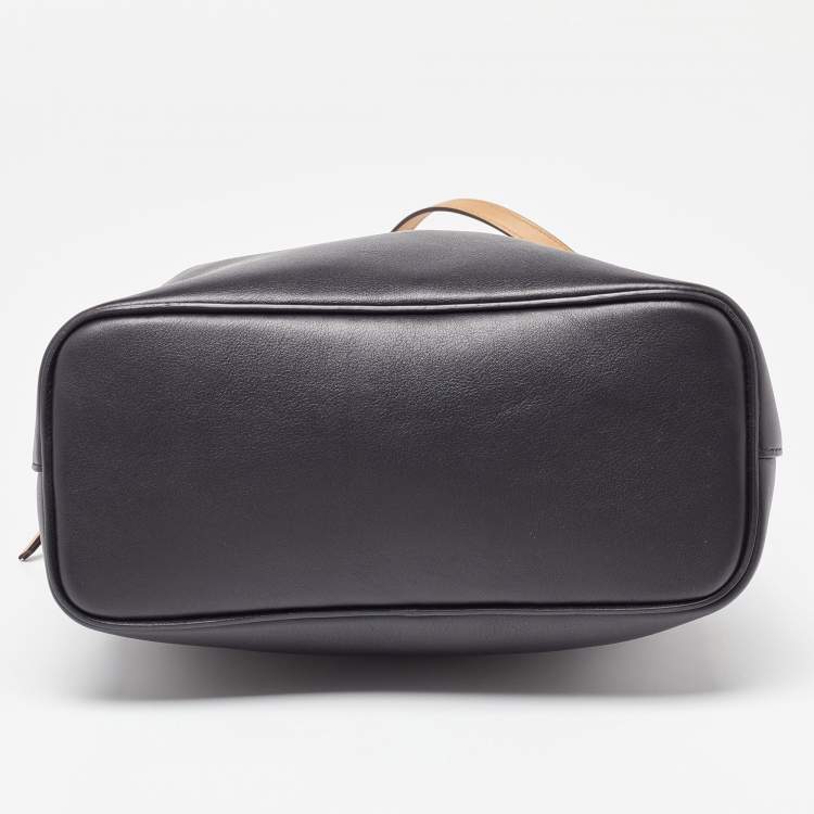 Pre Owned Celine Black/Beige Leather Soft Cube Satchel