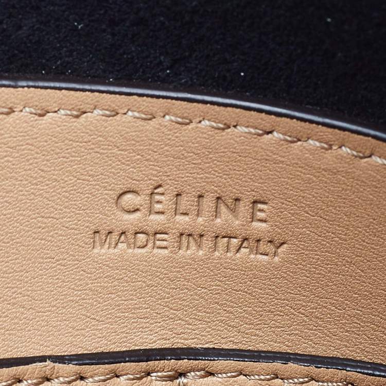 Pre Owned Celine Black/Beige Leather Soft Cube Satchel