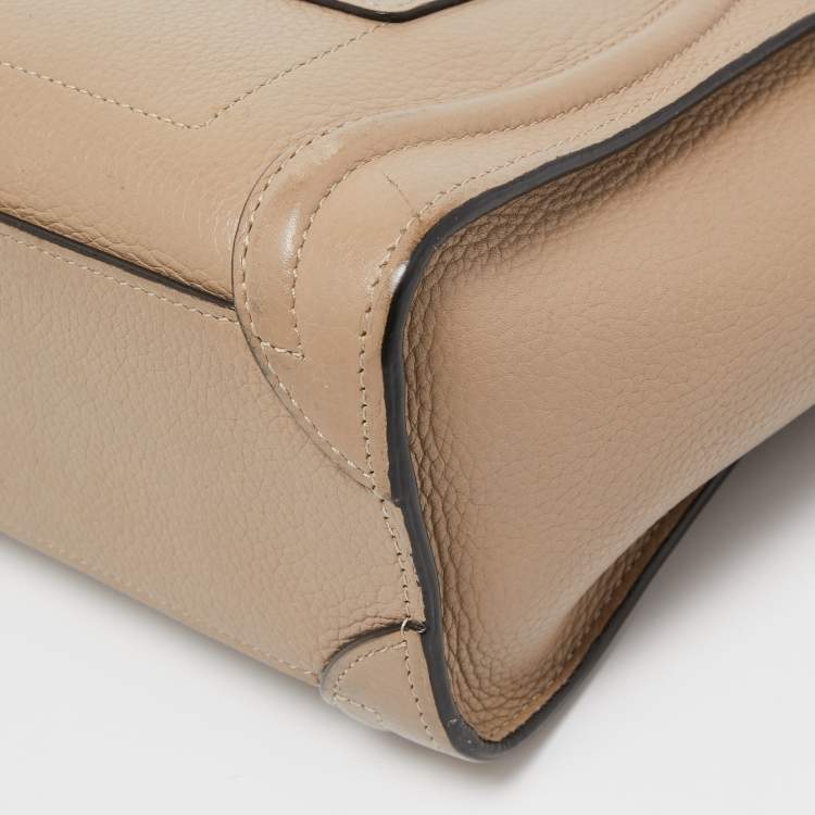 Pre Owned Céline Beige Leather Nano Luggage Tote