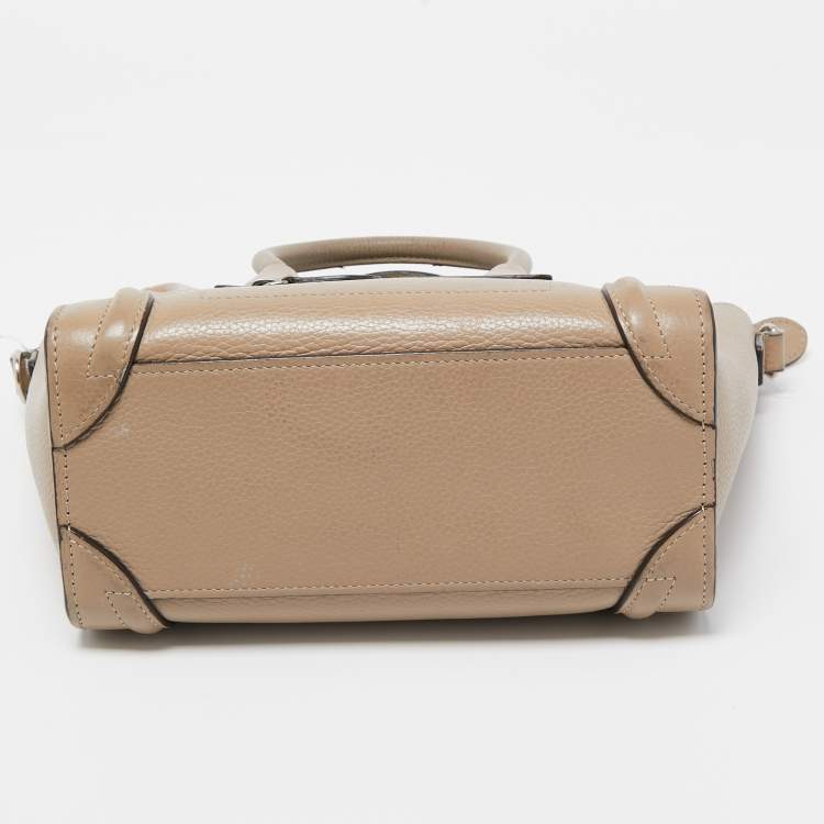 Pre Owned Céline Beige Leather Nano Luggage Tote