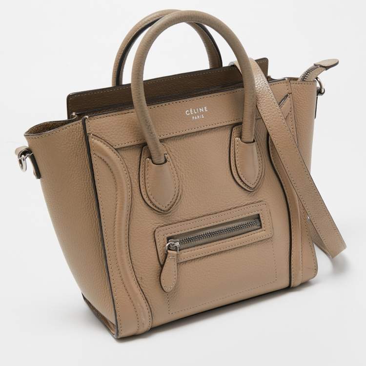 Pre Owned Céline Beige Leather Nano Luggage Tote