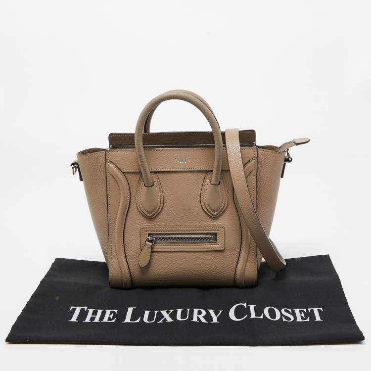 Pre Owned Céline Beige Leather Nano Luggage Tote