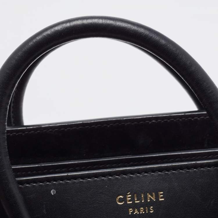 Pre Owned Celine Tricolor Nubuck and Leather Mini Luggage Tote