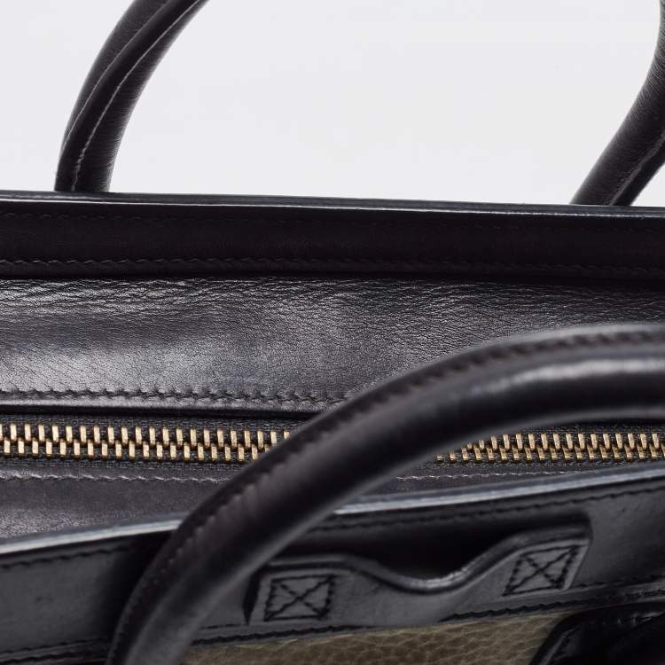 Pre Owned Celine Tricolor Nubuck and Leather Mini Luggage Tote