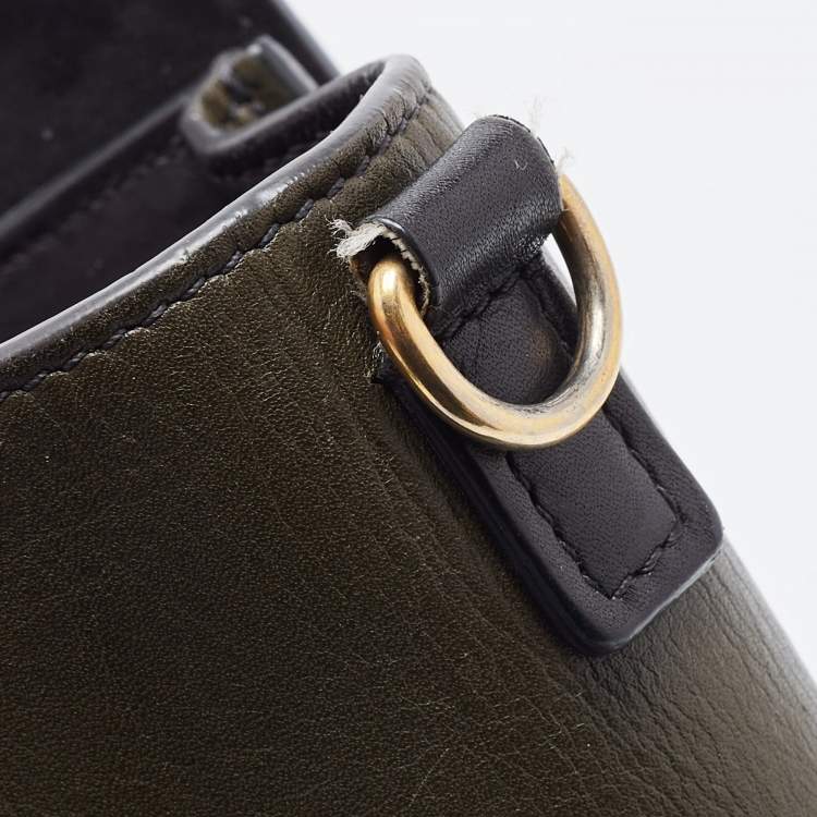 Pre Owned Celine Tricolor Nubuck and Leather Mini Luggage Tote