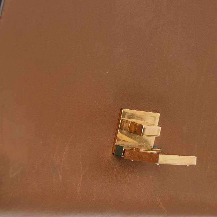 Pre Owned Celine Tri Color Leather and Suede Medium Trapeze Bag