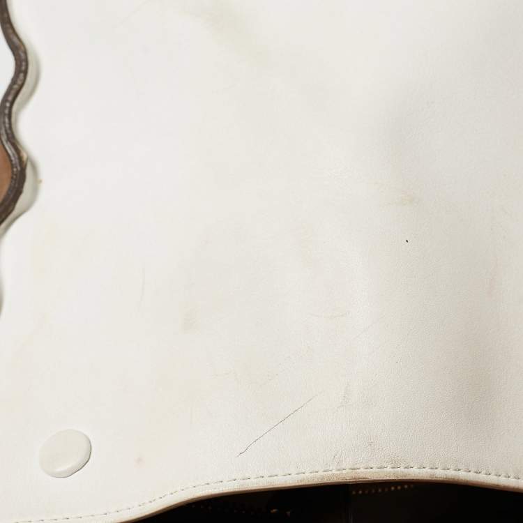 Pre Owned Celine Tri Color Leather and Suede Medium Trapeze Bag