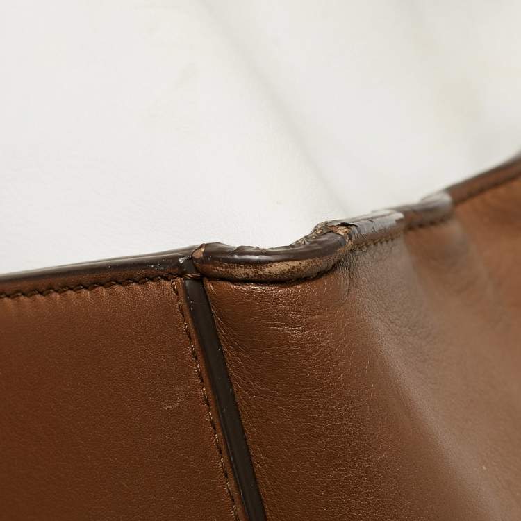 Pre Owned Celine Tri Color Leather and Suede Medium Trapeze Bag