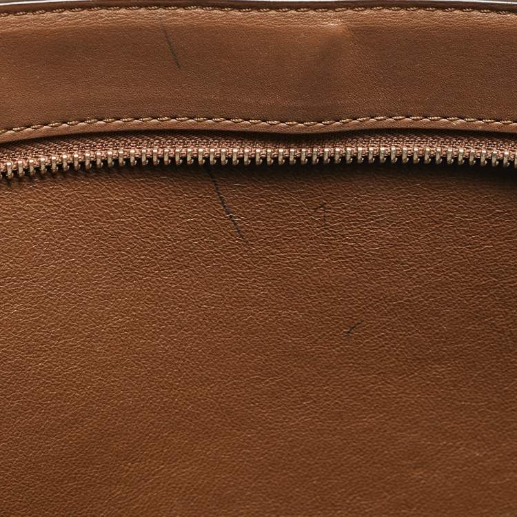 Pre Owned Celine Tri Color Leather and Suede Medium Trapeze Bag