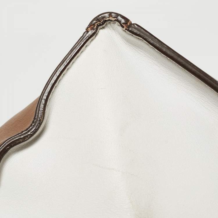 Pre Owned Celine Tri Color Leather and Suede Medium Trapeze Bag